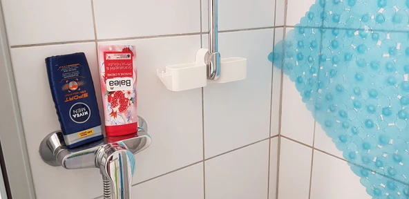 Byr3D "Brausegarnitur" Için Duş Jeli Tutucusu (Fıskiyenizin Üzerindeki Boru Sabittir) T2924853 Sadece Plastik Aparattır - Resim 3