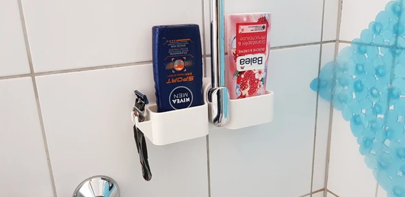 Byr3D "Brausegarnitur" Için Duş Jeli Tutucusu (Fıskiyenizin Üzerindeki Boru Sabittir) T2924853 Sadece Plastik Aparattır - Resim 2