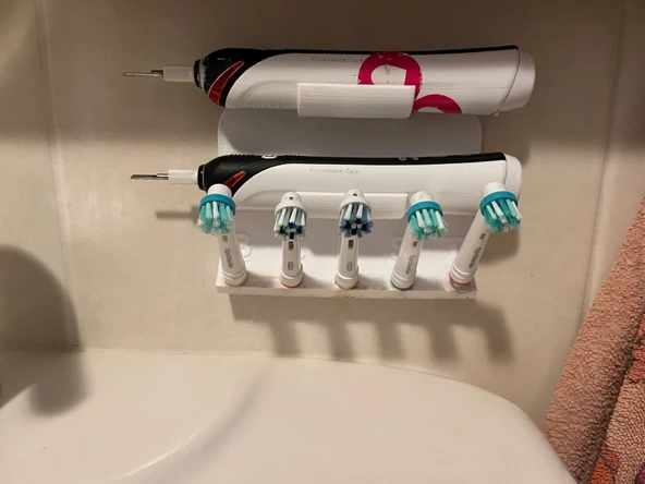 Byr3D 5 Fırça Ve 2 Aparat Için Oral B Tutucu T5191974 Sadece Plastik Aparattır - 3