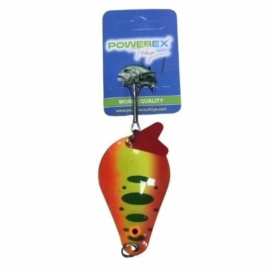 Turna Kaşığı 30 Gram Armut Model Powerex Fx504 Red Hot N12 Turna 30 gr. Metal Kaşık Sahte Yem