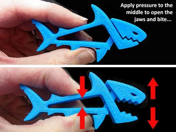 Byr3D Sharkz... Isıran Hareketli Çenelere Sahip Eğlenceli, Çok Amaçlı Klipsler / Tutucular / Mandallar! T910216 Sadece Plastik Aparattır - Resim 3