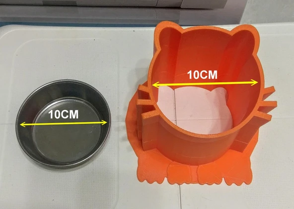 Byr3D Kedi Mama Kasesi Tutucusu (D=10Cm) T2699099 Sadece Plastik Aparattır - 2