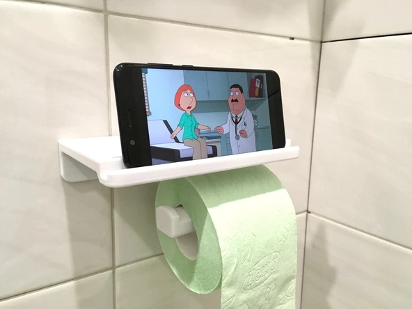 Byr3D Tuvalet Kağıdı Tutucusu / Telefon Standı T5453883 Sadece Plastik Aparattır - 2