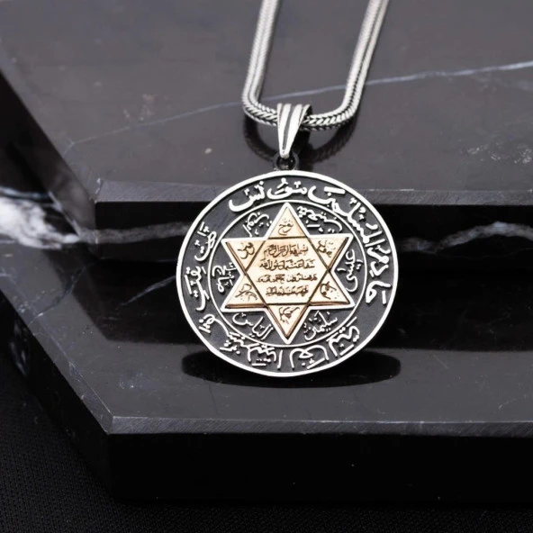 Mührü Süleyman Gümüş Erkek Kolye