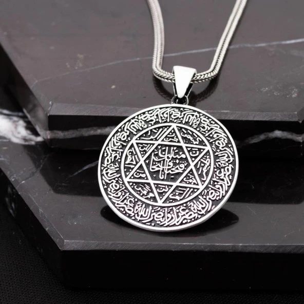 Mührü Süleyman Gümüş Erkek Kolye