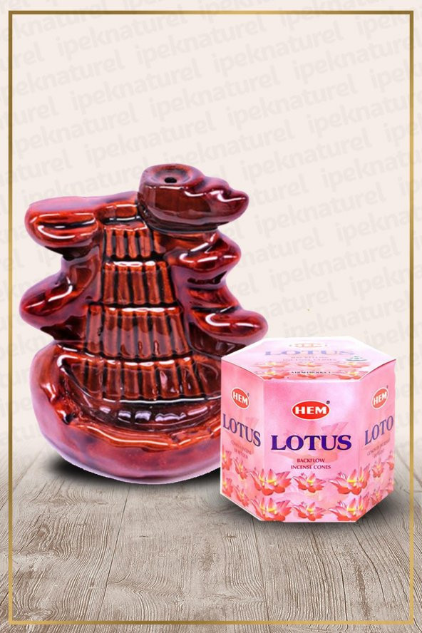 Geri Akışlı Şelale Temalı Kahve Tütsülük No:5 Ve Lotus Konik Tütsü 40 Adet