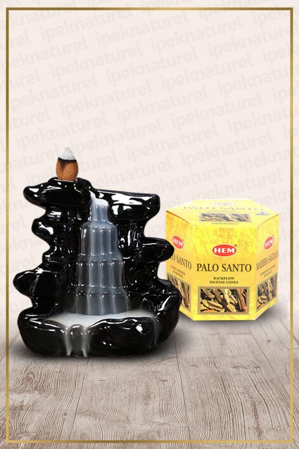 Geri Akışlı Şelale Temalı Kahve Tütsülük No:6 Ve Palo Santo Konik Tütsü 40 Adet