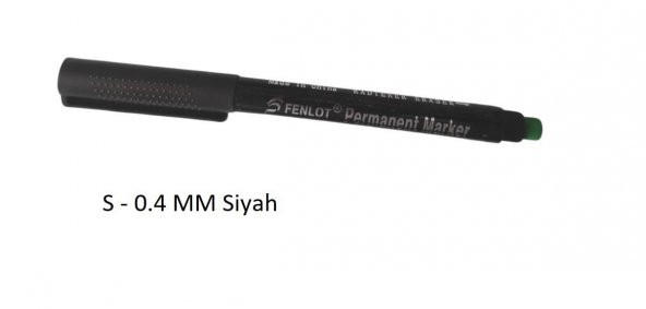 Asetat Kalemi Siyah S Uçlu 12li Kutu Fenlot Asetat Kalemi 12li Paket Asetat Permanent Marker CD-DVD Kalemi - 2