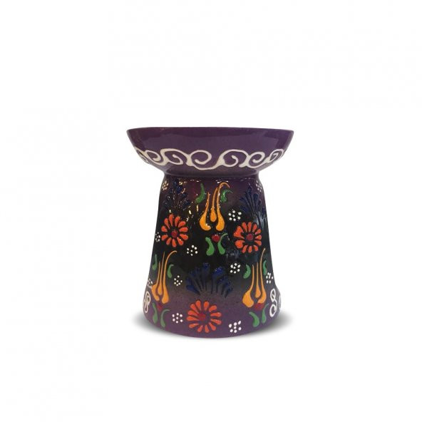 Nakış İşlemeli Seramik Buhurdanlık Mor ve Lavanta Yağı Setli - 2