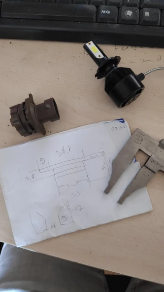 Byr3D Mercedes Slk R171 Uzun Farlar Için H7 Led Adaptörü T3591804 Sadece Plastik Aparattır