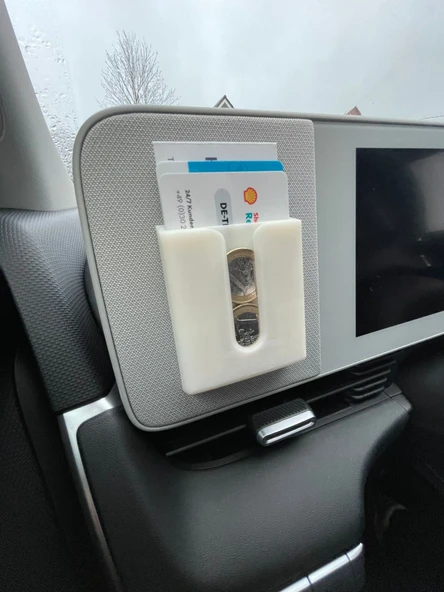 Byr3D Hyundai Ioniq 5 Manyetik Kart Ve Bozuk Para Tutucu T5207532 Sadece Plastik Aparattır