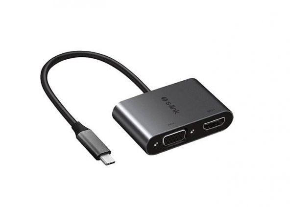S-link Swapp SW-U516 TypeC to HDMI + VGA Adaptör