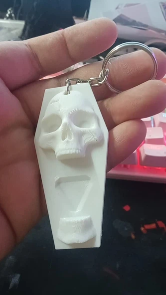 Byr3D Anahtarlık - D20 Kafatası Tabut Yaşam Puanı Sayacı T5503540 Sadece Plastik Aparattır