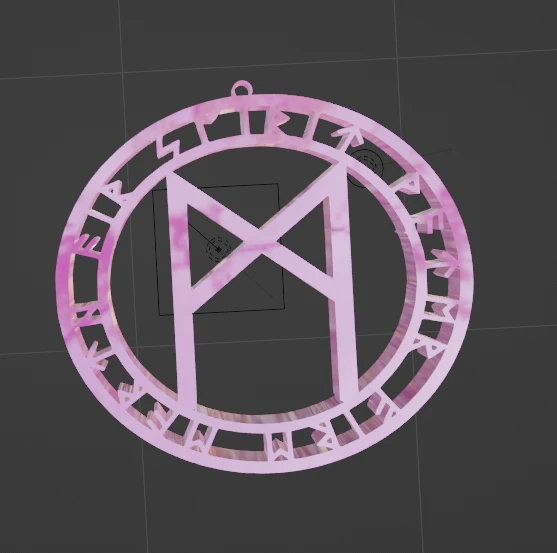 Byr3D Mannaz Rune Anahtarlik T6005344 Sadece Plastik Aparattır