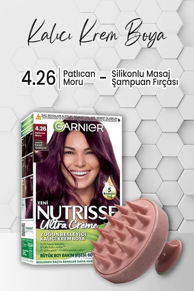 Garnier Nutrisse Besleyici Krem Saç Boyası 4.26 Patlıcan Moru