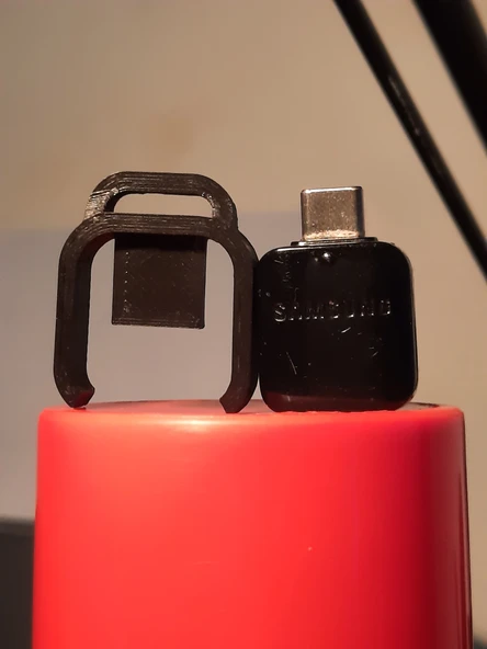 Byr3D Galaxy S8 Otg Adaptörü Için Anahtarlık Tutucu (Usb C'den Usb-A'ya) T2335666 Sadece Plastik Aparattır - 2