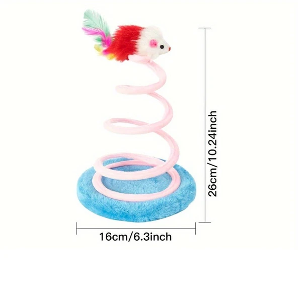 TİNEKE Yaylı Fareli Çember Hacı Yatmaz Kedi Oyuncağı 23x14 Cm 1 adet - Resim 10