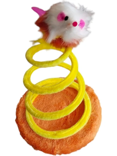 TİNEKE Yaylı Fareli Çember Hacı Yatmaz Kedi Oyuncağı 23x14 Cm 1 adet - Resim 6