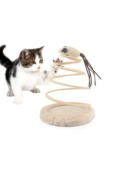 TİNEKE Yaylı Fareli Çember Hacı Yatmaz Kedi Oyuncağı 23x14 Cm 1 adet - Resim 8