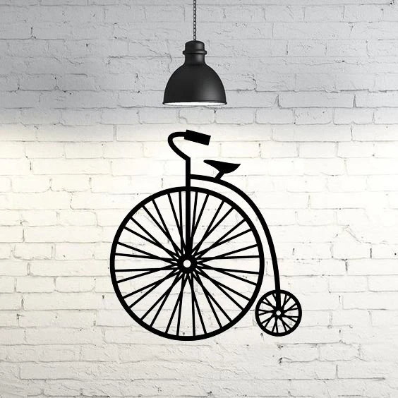 Byr3D Velocipede I Eski Bisiklet Duvar Heykeli 2D T3349711 Sadece Plastik Aparattır