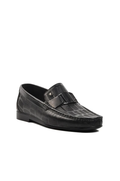 Pierre Cardin Siyah Hakiki Deri Erkek Loafer Ayakkabı 25104 M - 3