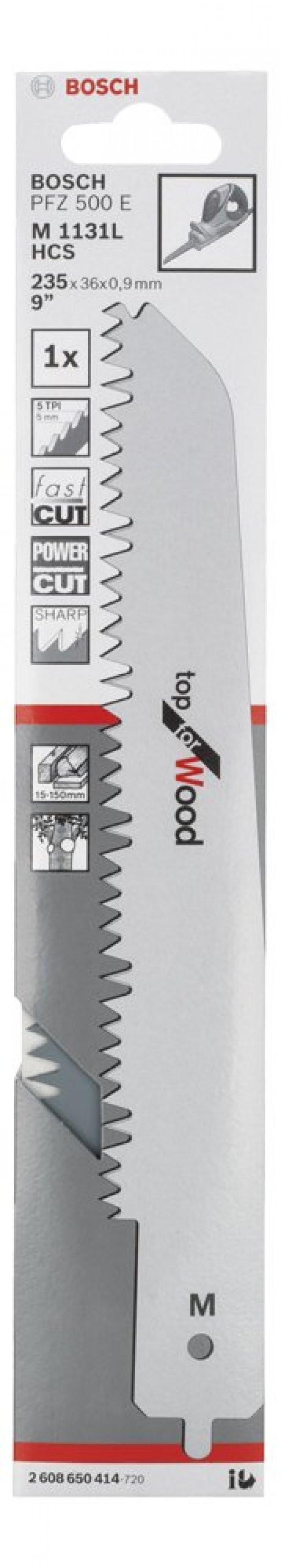Bosch - Top Serisi PFZ 500 E Uyumlu Ahşap için Panter Testere Bıçağı M 1131 L 1li