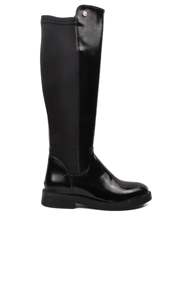 Pierre Cardin Siyah Kırışık Polyester Karışımlı Kadın Çizme PC-52066 Z