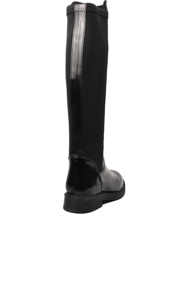 Pierre Cardin Siyah Kırışık Polyester Karışımlı Kadın Çizme PC-52066 Z - 4