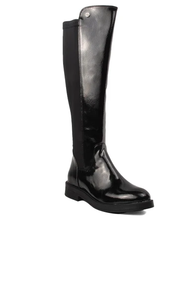 Pierre Cardin Siyah Kırışık Polyester Karışımlı Kadın Çizme PC-52066 Z - 3