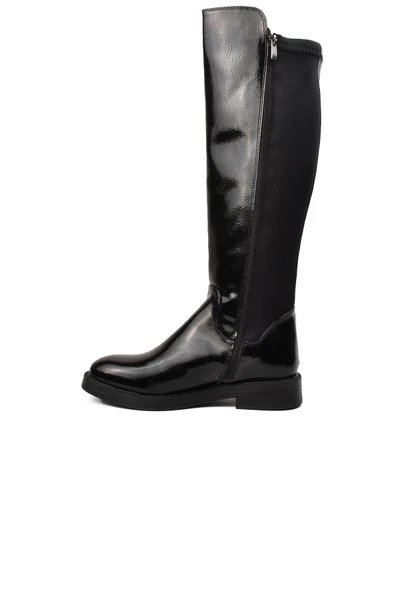 Pierre Cardin Siyah Kırışık Polyester Karışımlı Kadın Çizme PC-52066 Z - 2