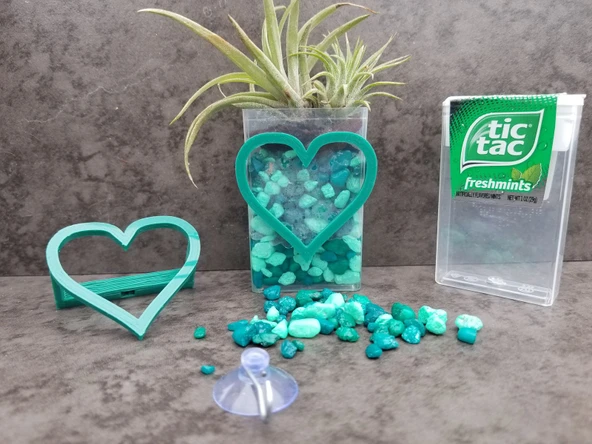 Byr3D Tic Tac Mini Saksı (Kalp) T2778583 Sadece Plastik Aparattır - 1