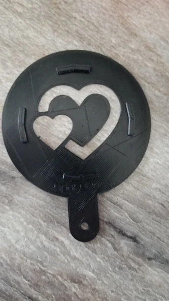 Byr3D Kahve Şablonu Kalpler T694055 Sadece Plastik Aparattır - 3