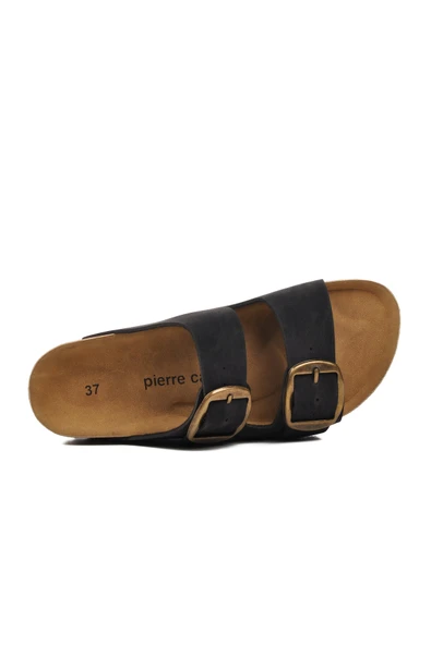 Pierre Cardin Siyah Mantar Taban Kadın Terlik PC-6958 Z - 4