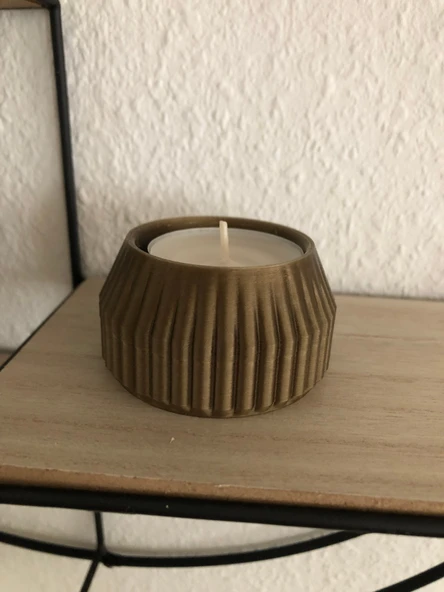 Byr3D Çizgili Çay Mumluğu T920288 Sadece Plastik Aparattır - 4