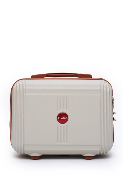 Elatae Kırılmaz Premium Kadın Makyaj Çantası Omuz Askılı Şifreli El Valizi Bej-Camel V303 - Resim 2