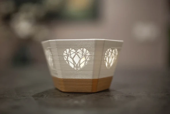 Byr3D Sevgililer Gününe Özel Kalpli Mumluk T3361063 Sadece Plastik Aparattır - 3
