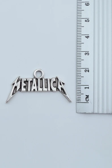 Metallica Gümüş Kaplama Örme Zincir Kolye - 3