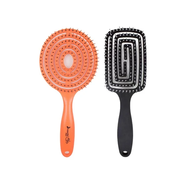 Nascita Üç Boyutlu Saç Fırçası Turuncu ve Siyah ürün görseli