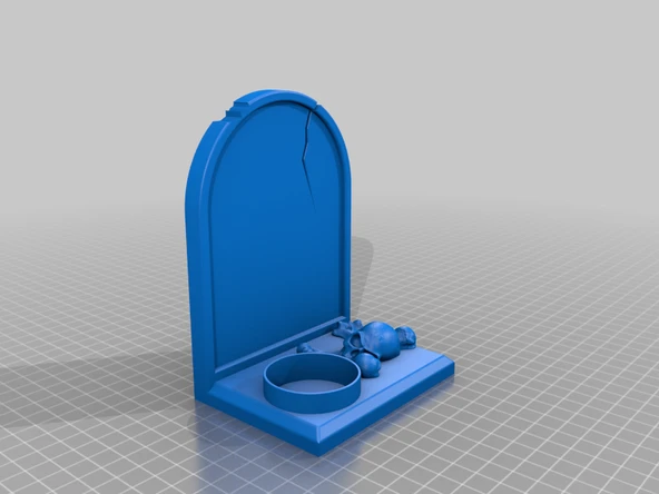 Byr3D Boş Mezar Taşı Mumluk T1731159 Sadece Plastik Aparattır