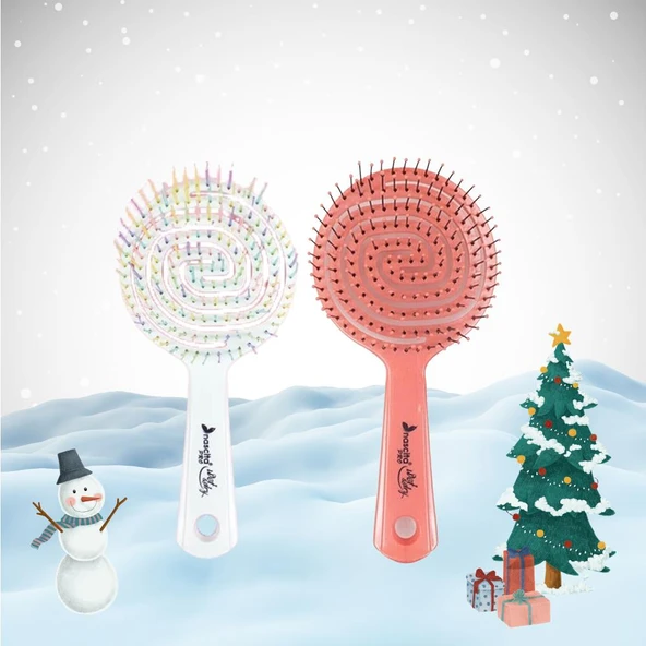 Nascita Yılbaşı Paketi Üç Boyutlu Saç Fırçası Beyaz ve Pembe ürün görseli