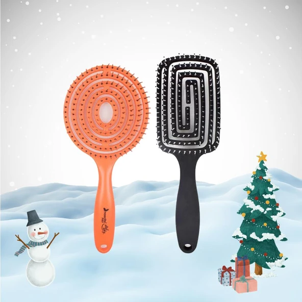 Nascita Yılbaşı Paketi Üç Boyutlu Saç Fırçası Turuncu ve Siyah ürün görseli