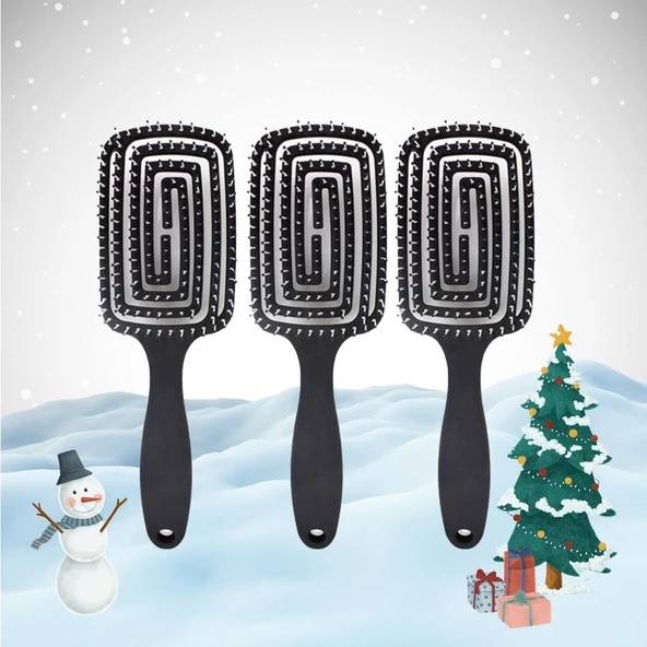 Nascita Yılbaşı Paketi Üç Boyutlu Saç Fırçası Siyah x 3 ürün görseli