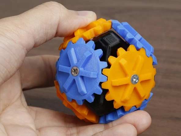 Byr3D Octahedron Bevel Gear Fidget Spinner Sadece Plastik Aparattır