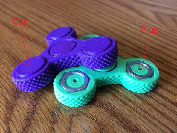 Byr3D Knurled Tri-Spinner Fidget Widget / Triple Bearing Spinner Sadece Plastik Aparattır - 3