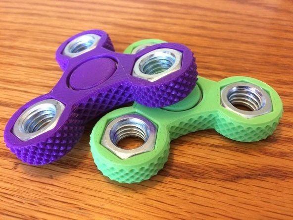 Byr3D Knurled Tri-Spinner Fidget Widget / Triple Bearing Spinner Sadece Plastik Aparattır - 2