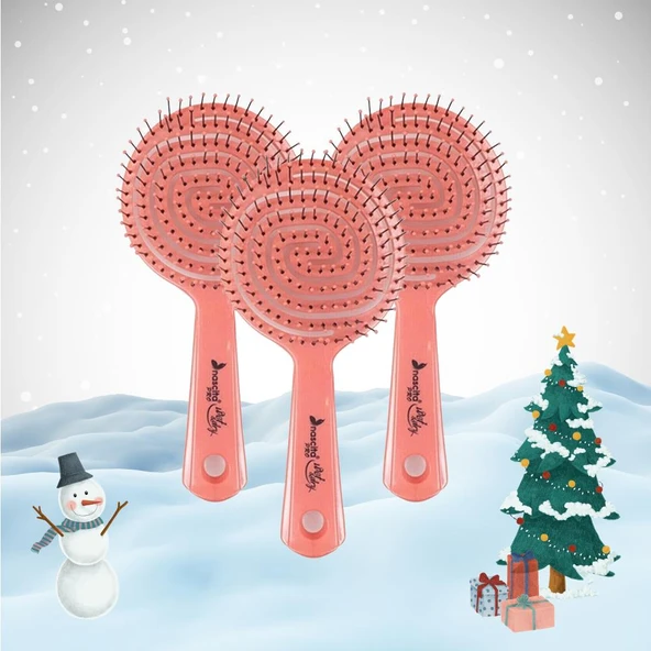 Nascita Yılbaşı Paketi Üç Boyutlu Oval Saç Fırçası Pembe x 3 ürün görseli