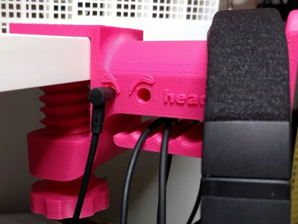 Byr3D Kulaklık Tutucu, Sabitlenebilir Kulaklık Standı Pembe 1657541 Sadece Plastik Aparattır - 2