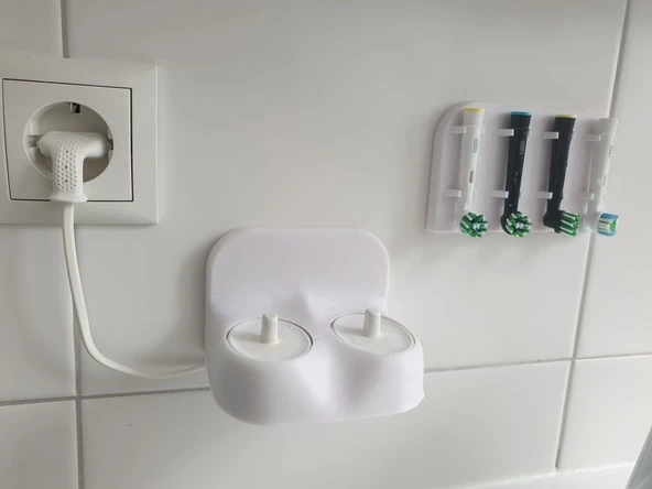 Byr3D  Diş Fırçası 3757 Tutucu 2' Li Beyaz 4734515 Sadece Plastik Aparattır - 2