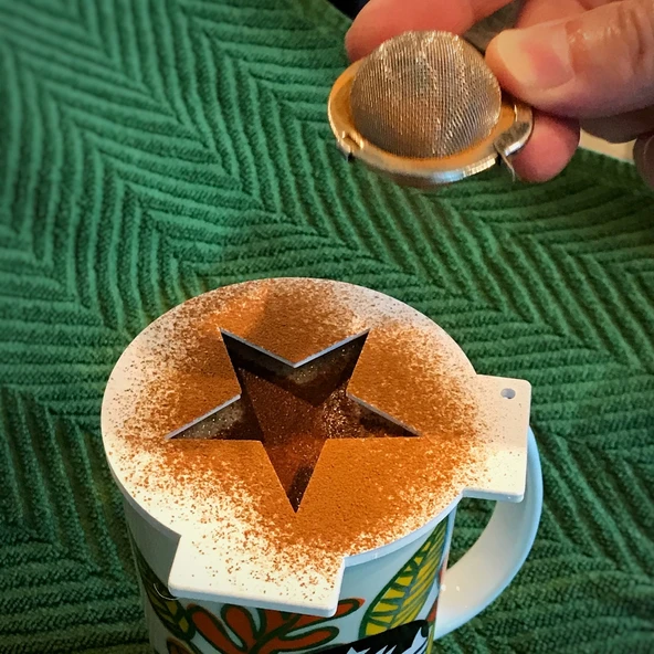 Byr3D Kahve Kalıbı , Kahve Şablonu Beş Köşeli Yıldız Beyaz 2395326 Sadece Plastik Aparattır - 5