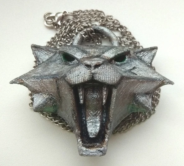 Byr3D Witcher Madalyon - Kedi Okulu Anahtarlık Kolyelik Gri 1366611 Sadece Plastik Aparattır - 2